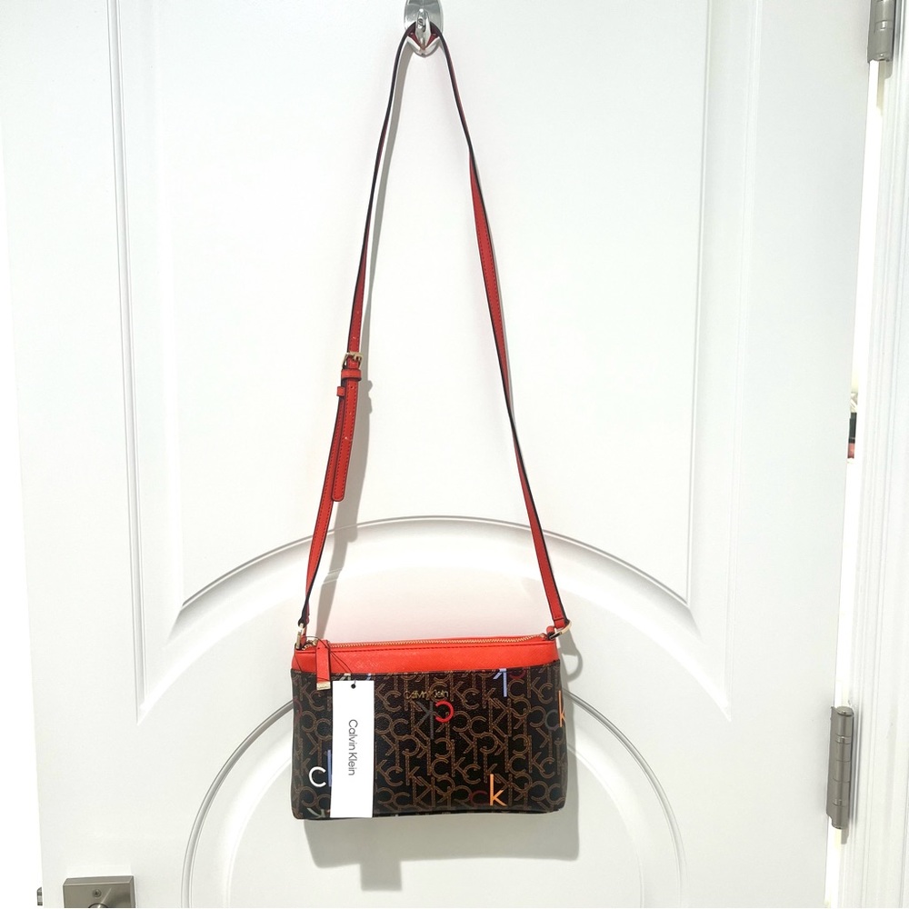Calvin Klein leather exterior orange bag 🧡
